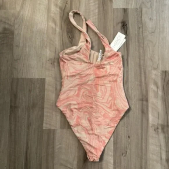 $169 L*Space Pheobe Swirled Pink One-Piece Swimsuit